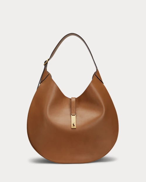 lauren ralph lauren Bolso Shoulder Polo ID de piel grande para mujer | Ralph Lauren® ES