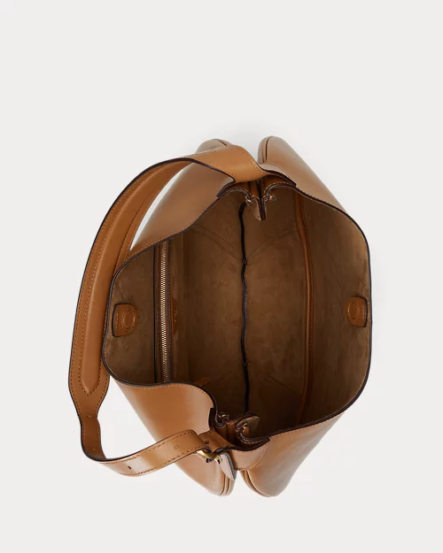 lauren ralph lauren Bolso Shoulder Polo ID de piel grande para mujer | Ralph Lauren® ES Outlet