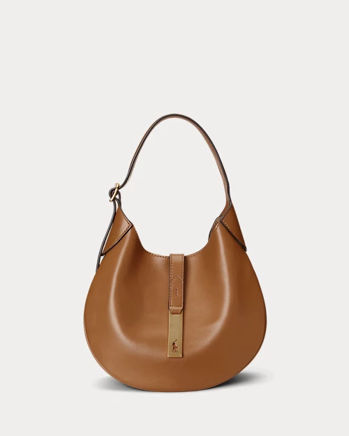 lauren ralph lauren Bolso Shoulder Polo ID pequeño de piel para mujer | Ralph Lauren® ES