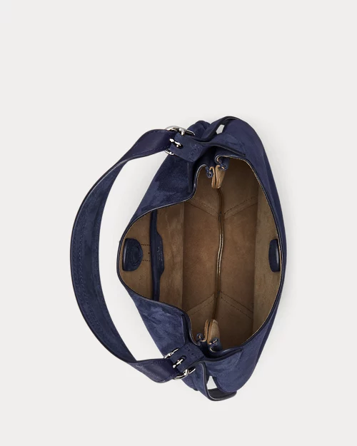 lauren ralph lauren Bolso Shoulder Polo ID pequeño de ante para mujer | Ralph Lauren® ES Rebajas baratas