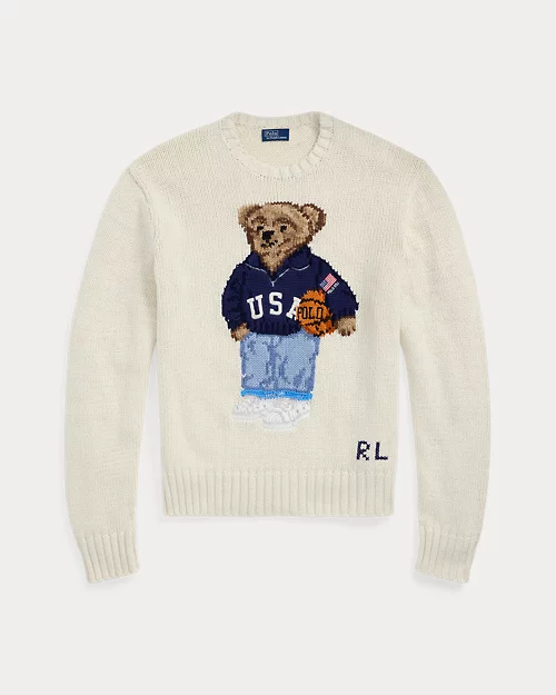 lauren ralph lauren Jersey de algodón y lino con Polo Bear para mujer | Ralph Lauren® ES Tienda
