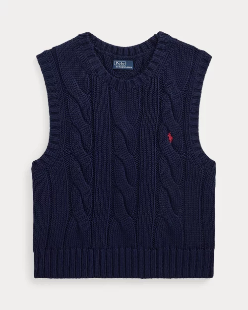 lauren ralph lauren Chaleco recortado en punto de ochos para mujer | Ralph Lauren® ES Rebajas top