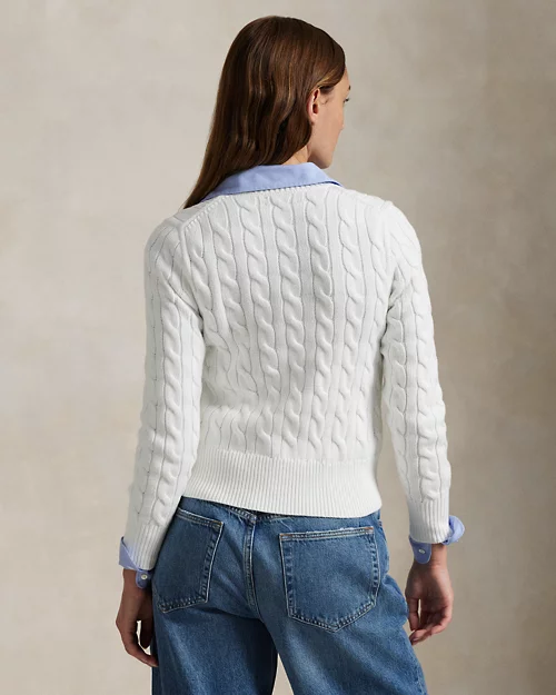 lauren ralph lauren Cárdigan de algodón en punto de ochos para mujer | Ralph Lauren® ES Envío gratis