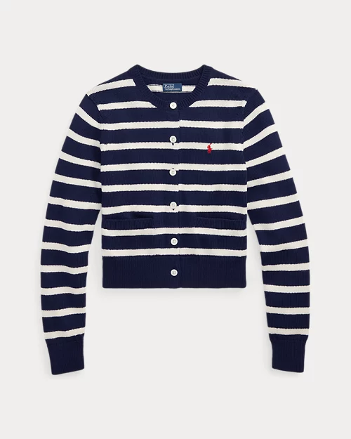 lauren ralph lauren Cárdigan de algodón con cuello redondo para mujer | Ralph Lauren® ES Últimos 3 días