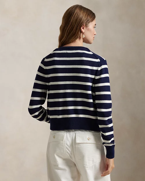 lauren ralph lauren Cárdigan de algodón con cuello redondo para mujer | Ralph Lauren® ES Últimos 3 días