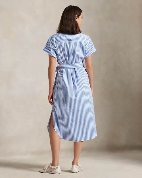 lauren ralph lauren Vestido camisero de algodón con cinturón para mujer | Ralph Lauren® ES Últimos 2 días