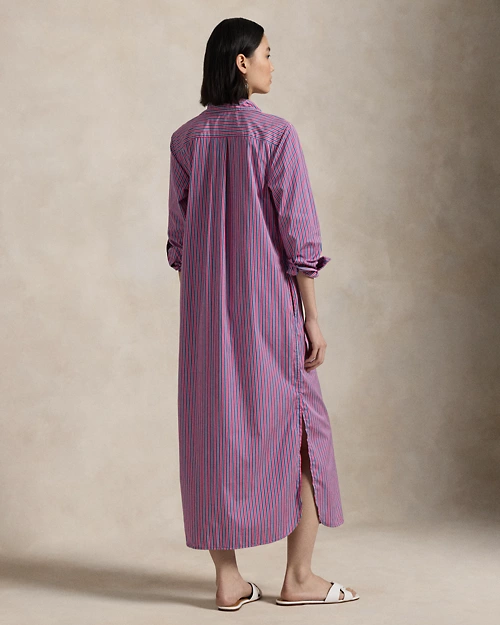lauren ralph lauren Vestido camisero de algodón con rayas para mujer | Ralph Lauren® ES Último día