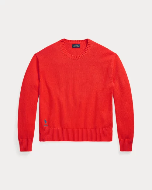 lauren ralph lauren Jersey de algodón con cuello redondo para mujer | Ralph Lauren® ES Promoción por tiempo limitado