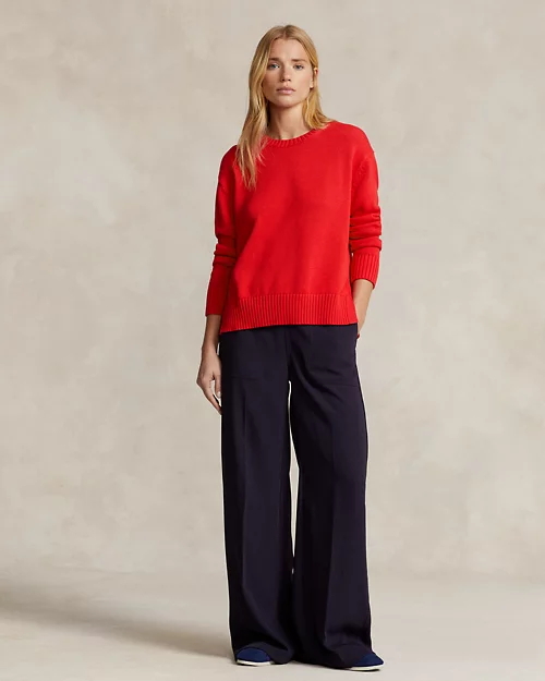 lauren ralph lauren Jersey de algodón con cuello redondo para mujer | Ralph Lauren® ES Promoción por tiempo limitado