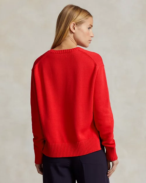 lauren ralph lauren Jersey de algodón con cuello redondo para mujer | Ralph Lauren® ES Promoción por tiempo limitado