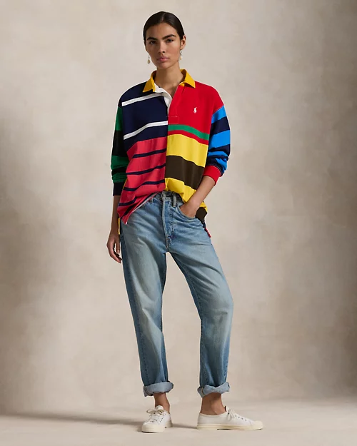 lauren ralph lauren Camiseta de rugby de punto en patchwork para mujer | Ralph Lauren® ES Oferta especial de fábrica