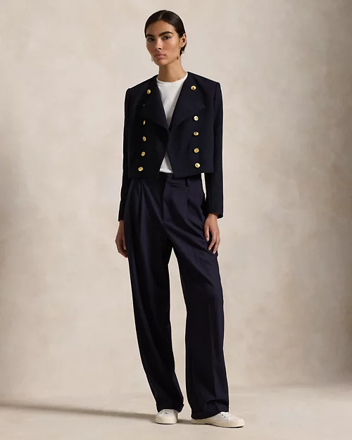 lauren ralph lauren Chaqueta recortada de crepé de lana para mujer | Ralph Lauren® ES Superdescuento