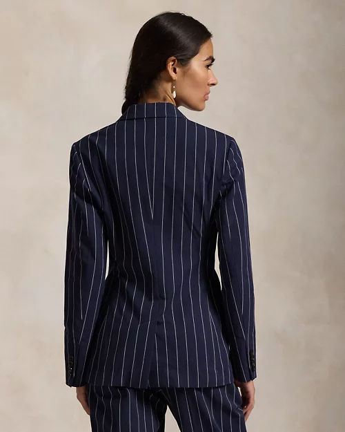 lauren ralph lauren Blazer de algodón y lino con rayas finas para mujer | Ralph Lauren® ES Envío internacional gratuito