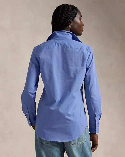 lauren ralph lauren Camisa Slim de algodón elástico para mujer | Ralph Lauren® ES Tienda de fábrica