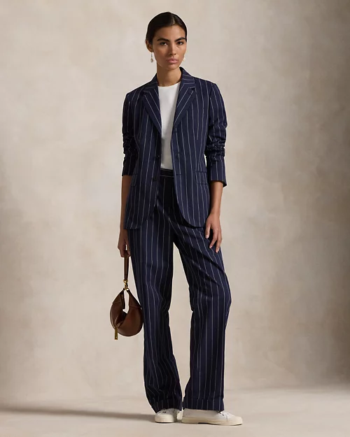 lauren ralph lauren Pantalón de sarga con rayas Straight para mujer | Ralph Lauren® ES