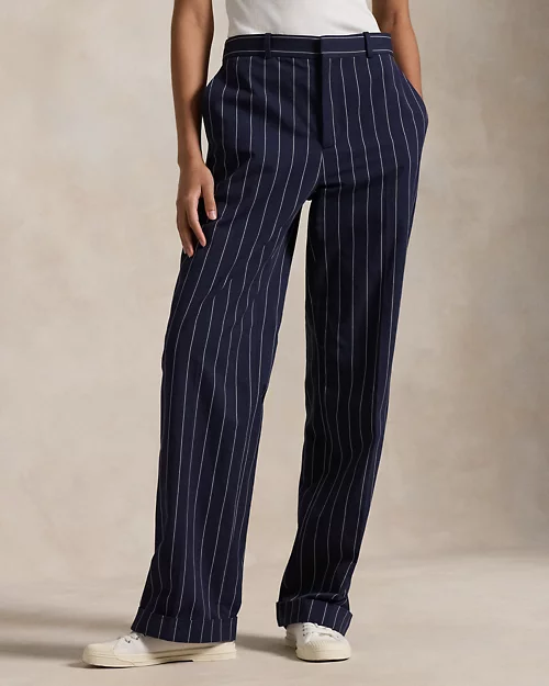 lauren ralph lauren Pantalón de sarga con rayas Straight para mujer | Ralph Lauren® ES Limitado a 3 días