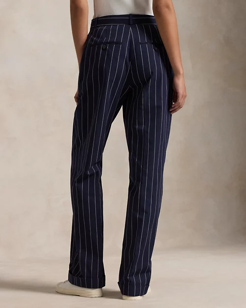lauren ralph lauren Pantalón de sarga con rayas Straight para mujer | Ralph Lauren® ES Limitado a 3 días
