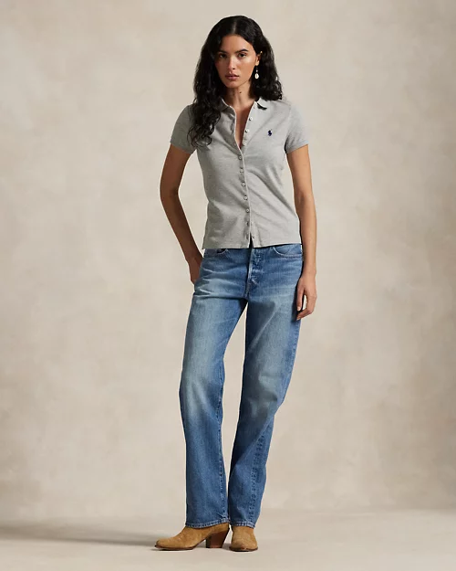 lauren ralph lauren Polo con tapeta abotonada para mujer | Ralph Lauren® ES Precios de Black Friday