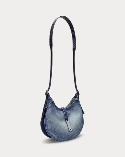 lauren ralph lauren Bolso de hombro Polo ID de denim pequeño para mujer | Ralph Lauren® ES En oferta