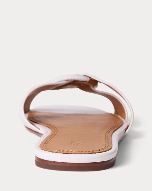 lauren ralph lauren Sandalia de piel granulada con anilla para mujer | Ralph Lauren® ES ÚLTIMAS EDICIONES