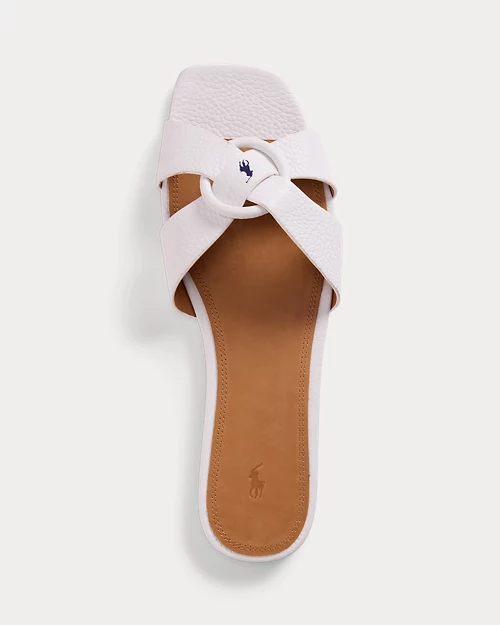 lauren ralph lauren Sandalia de piel granulada con anilla para mujer | Ralph Lauren® ES ÚLTIMAS EDICIONES