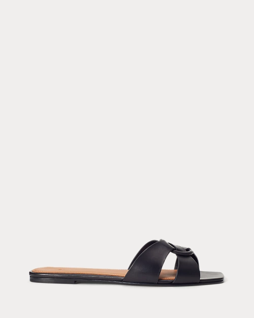 lauren ralph lauren Sandalia de piel con anilla circular para mujer | Ralph Lauren® ES