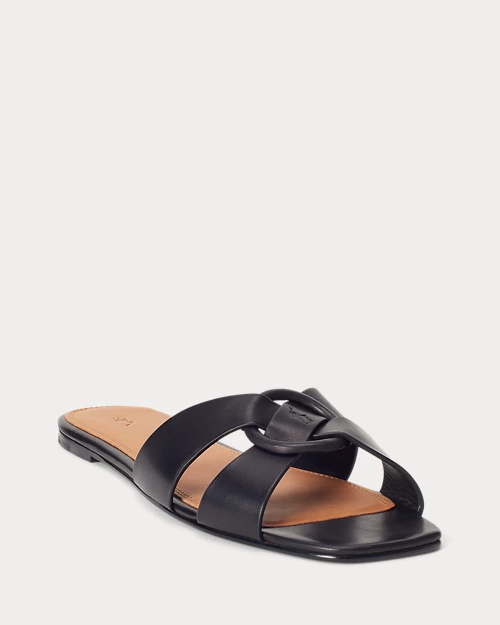 lauren ralph lauren Sandalia de piel con anilla circular para mujer | Ralph Lauren® ES Últimos 2 días