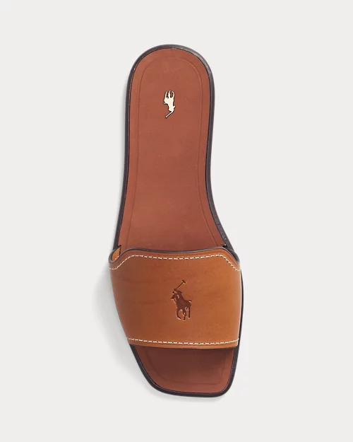 lauren ralph lauren Sandalia tipo chancla de piel vachetta para mujer | Ralph Lauren® ES Último día