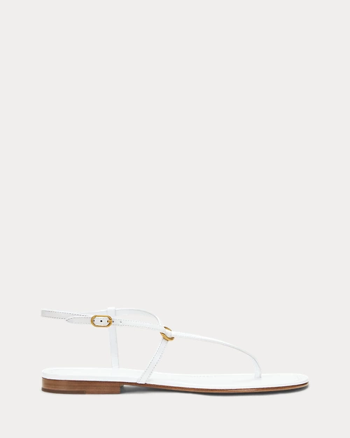 lauren ralph lauren Sandalia de piel con anilla para mujer | Ralph Lauren® ES