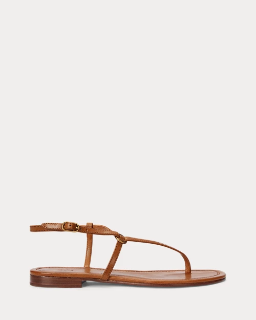 lauren ralph lauren Sandalia de piel con anilla para mujer | Ralph Lauren® ES