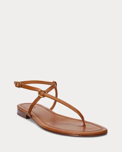 lauren ralph lauren Sandalia de piel con anilla para mujer | Ralph Lauren® ES Promoción por tiempo limitado