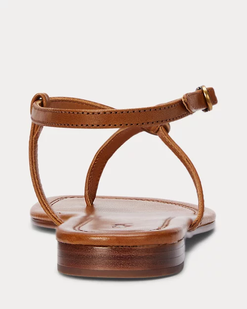 lauren ralph lauren Sandalia de piel con anilla para mujer | Ralph Lauren® ES Promoción por tiempo limitado