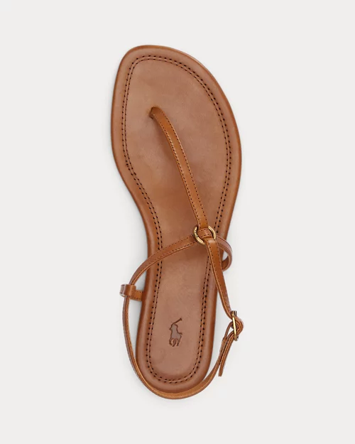 lauren ralph lauren Sandalia de piel con anilla para mujer | Ralph Lauren® ES Promoción por tiempo limitado