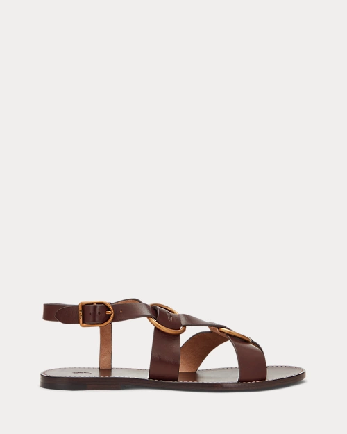 lauren ralph lauren Sandalia de piel con doble anilla para mujer | Ralph Lauren® ES