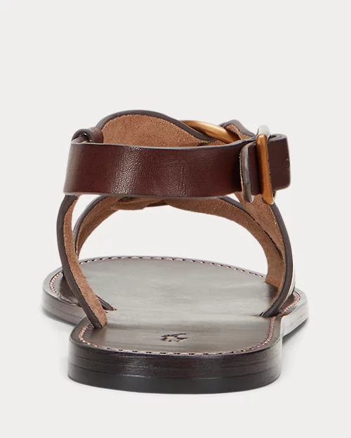lauren ralph lauren Sandalia de piel con doble anilla para mujer | Ralph Lauren® ES Oferta especial de fábrica