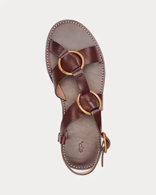 lauren ralph lauren Sandalia de piel con doble anilla para mujer | Ralph Lauren® ES Oferta especial de fábrica