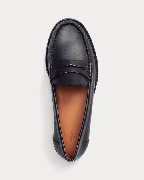 lauren ralph lauren Mocasín penny de piel de becerro para mujer | Ralph Lauren® ES Superdescuento