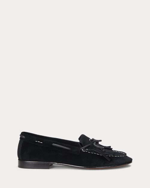 lauren ralph lauren Mocasín de ante con ribete de flecos para mujer | Ralph Lauren® ES