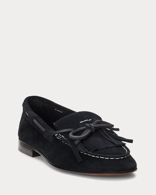 lauren ralph lauren Mocasín de ante con ribete de flecos para mujer | Ralph Lauren® ES Liquidación