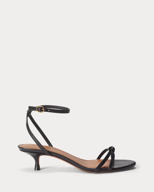 lauren ralph lauren Sandalia de piel con tacón kitten para mujer | Ralph Lauren® ES