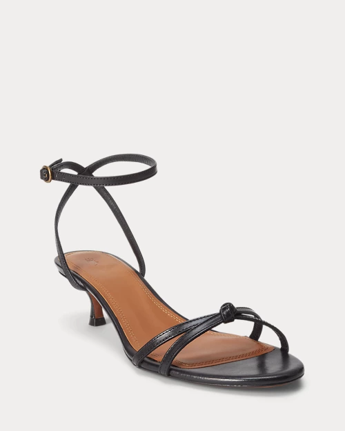 lauren ralph lauren Sandalia de piel con tacón kitten para mujer | Ralph Lauren® ES Última moda