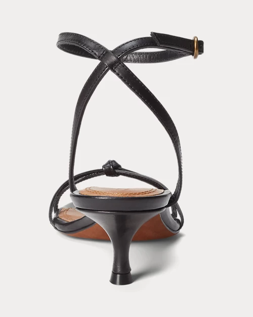 lauren ralph lauren Sandalia de piel con tacón kitten para mujer | Ralph Lauren® ES Última moda