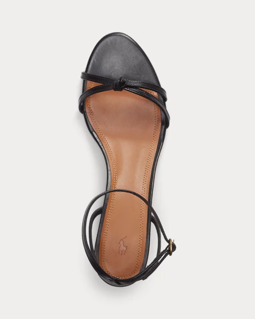 lauren ralph lauren Sandalia de piel con tacón kitten para mujer | Ralph Lauren® ES Última moda