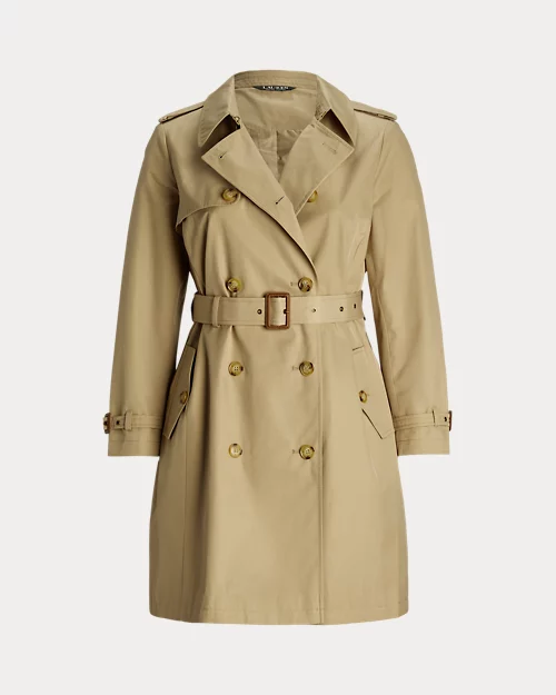 lauren ralph lauren Gabardina cruzada de mezcla de algodón para mujer | Ralph Lauren® ES En línea