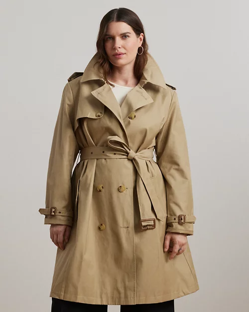lauren ralph lauren Gabardina cruzada de mezcla de algodón para mujer | Ralph Lauren® ES En línea