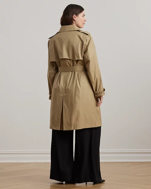 lauren ralph lauren Gabardina cruzada de mezcla de algodón para mujer | Ralph Lauren® ES En línea