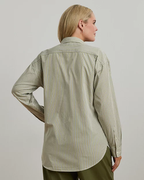 lauren ralph lauren Camisa de paño Relaxed Fit con rayas para mujer | Ralph Lauren® ES Outlet