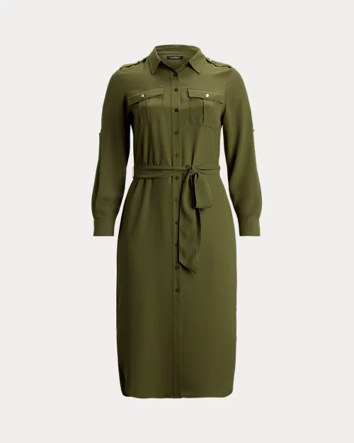 lauren ralph lauren Vestido camisero de georgette para mujer | Ralph Lauren® ES Descuento