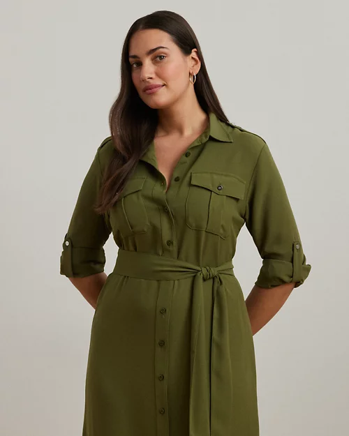 lauren ralph lauren Vestido camisero de georgette para mujer | Ralph Lauren® ES Descuento