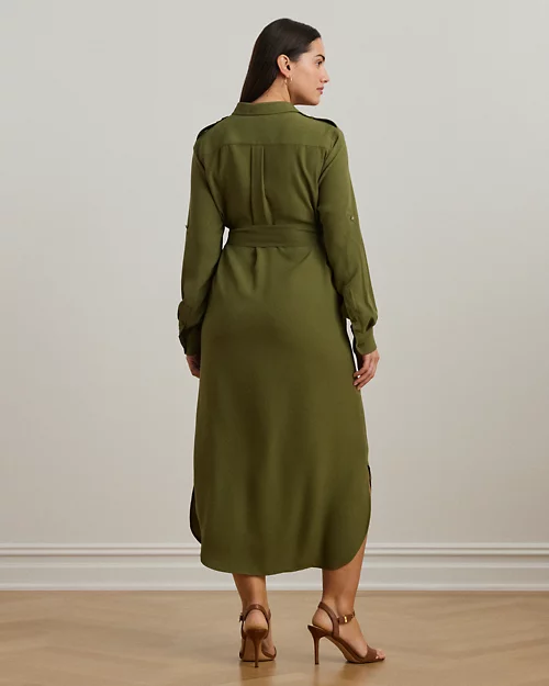 lauren ralph lauren Vestido camisero de georgette para mujer | Ralph Lauren® ES Descuento